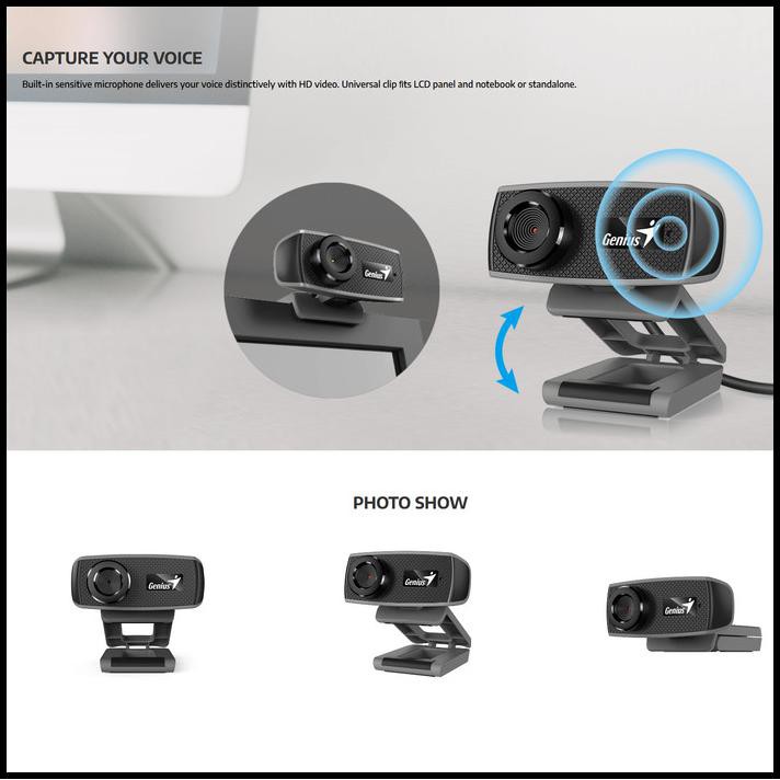 Webcam Warehouse Genius Facecam 1000x 720p Hd Cho Máy Tính Laptop Đen | BigBuy360 - bigbuy360.vn
