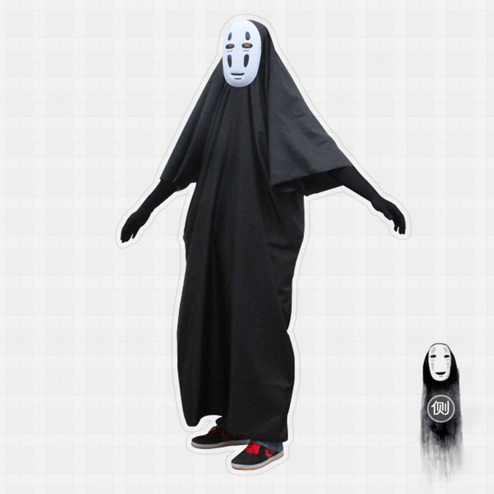 Bộ trang phục hóa trang nhân vật Vô Diện gồm áo choàng mặt nạ và găng tay