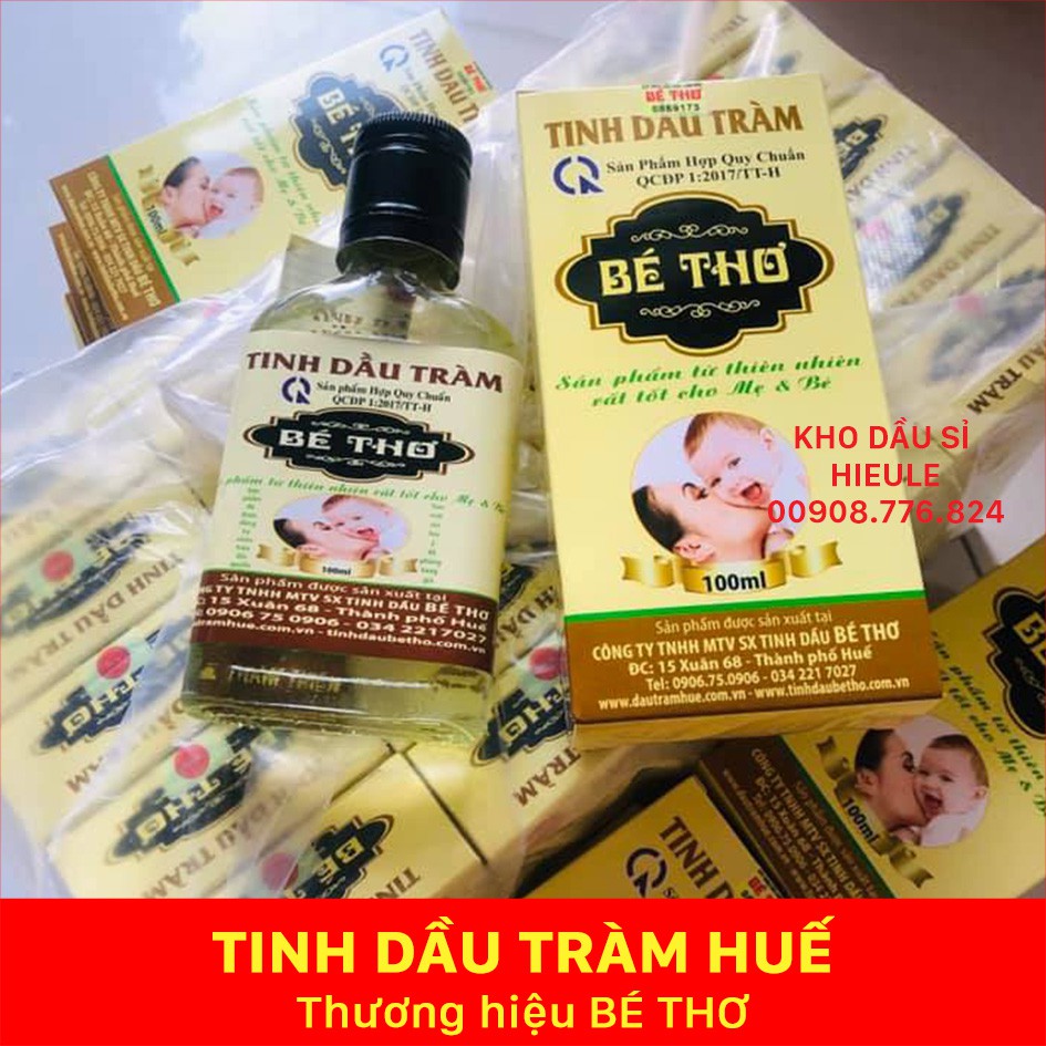 Tinh dầu tràm nguyên chất đặc biệt Bé Thơ Huế 100ml - Hàng chính hãng có tem chống giả