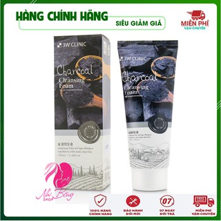   Hàng Nhập Khẩu  Sữa rửa mặt trị mụn trắng da và làm sạch từ Than Hoạt Tính 3W Clinic Hàn Quốc 100ml 