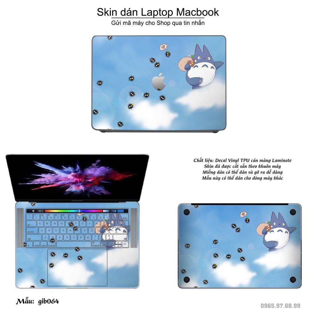 Skin dán Macbook mẫu Ghibli (đã cắt sẵn, inbox mã máy cho shop)