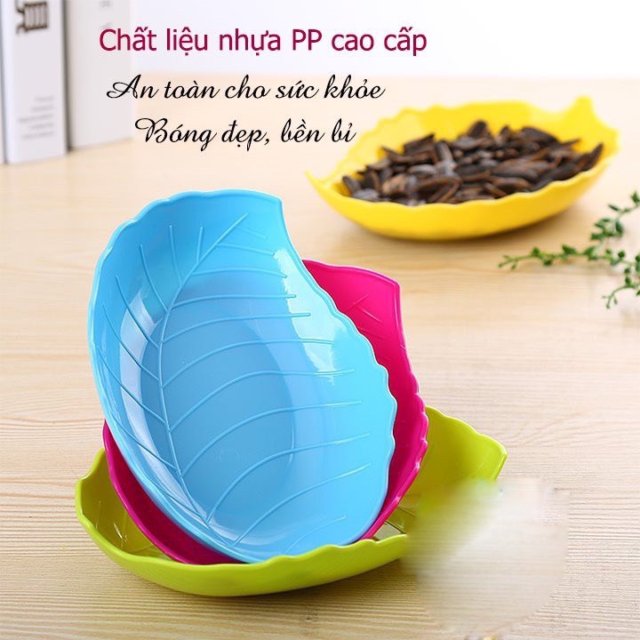 Đĩa nhựa hình lá Việt Nhật đựng hoa quả, bánh kẹo, đồ ăn thiết kế mới lạ đẹp mắt GT 1241