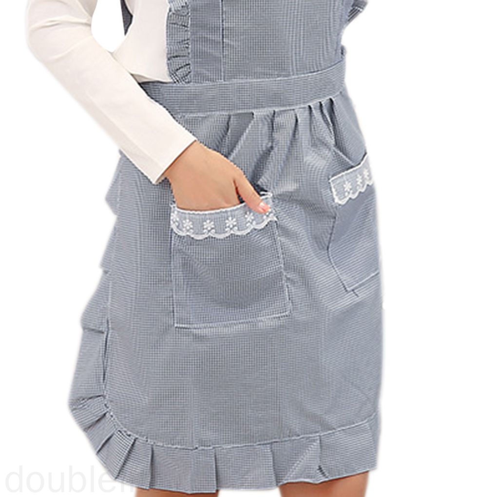 Tạp Dề Hai Lớp Dày Dặn Chống Thấm Nước Chống Dầu Có Túi Cho Nữ