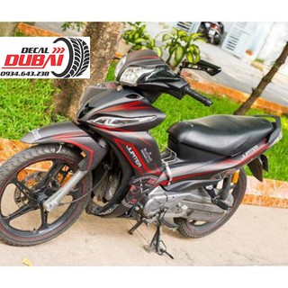 Tem Trùm Xe Jupiter Fi Đen Nhám Đỏ Đồng Hồ