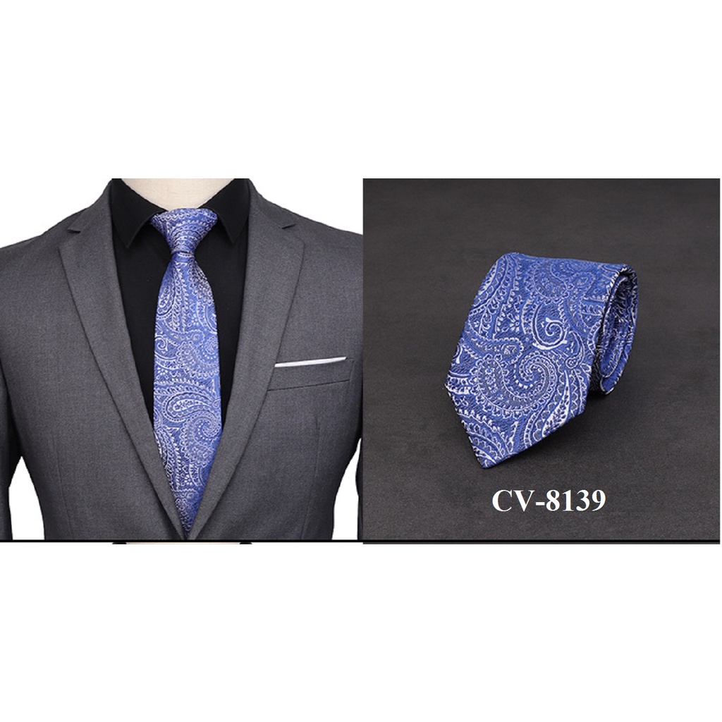 Cravat Nam bản lớn 8cm phù hợp phong cách công sở, thanh lịch, cà vạt nam thời trang - CV-8139