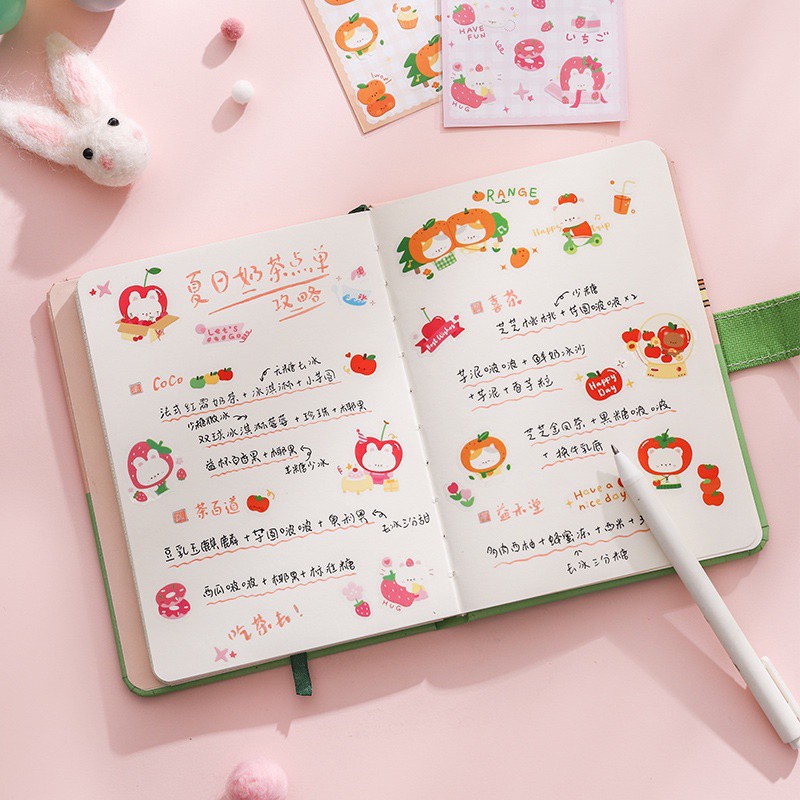 Miếng Dán Hình Trái Cây / Động Vật Dễ Thương Dùng Trang Trí Sổ Tay / Nhật Ký