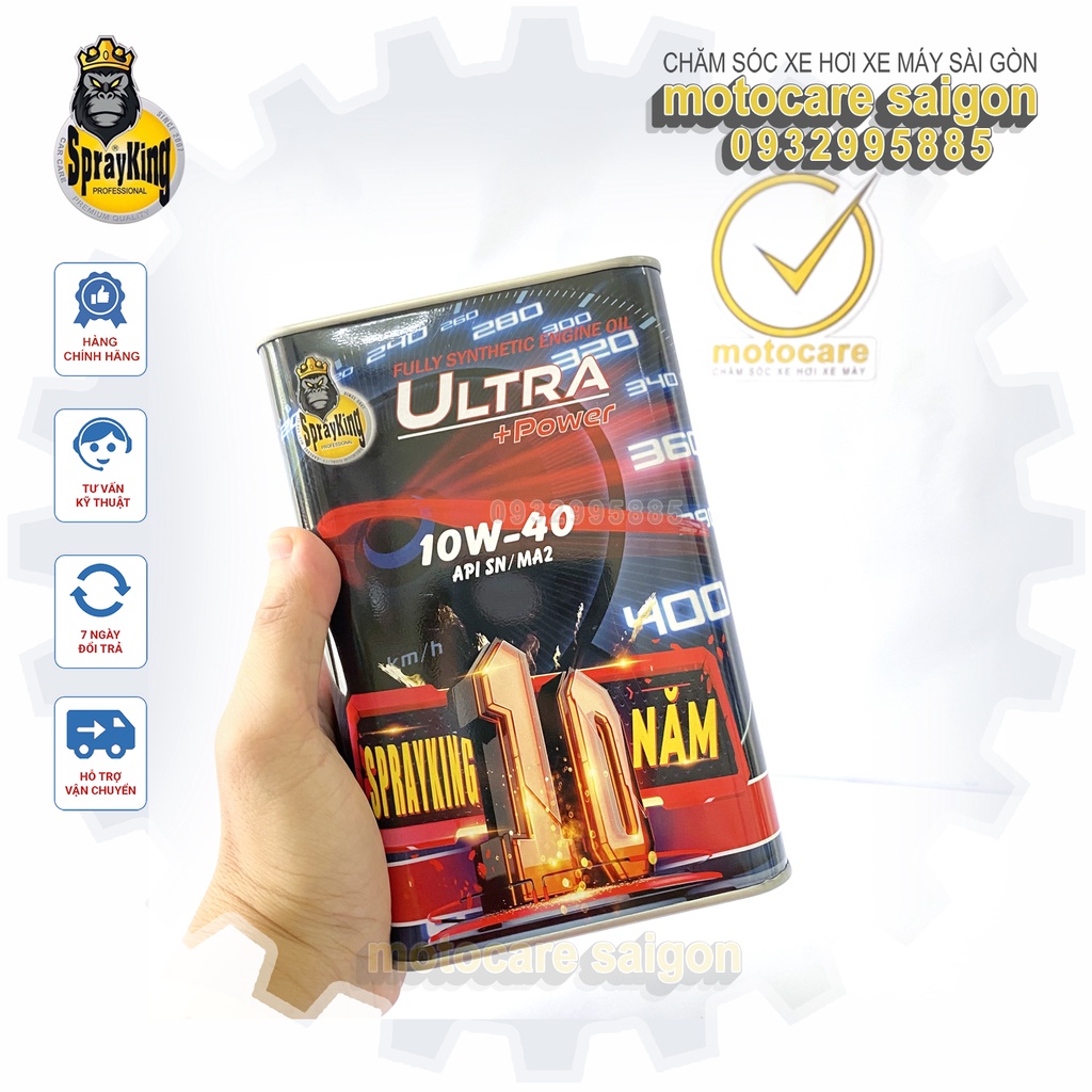 [CHIẾT LẺ] SPRAYKING ULTRA POWER PLUS - SAE 10w40 API SN 1LIT - Nhớt tổng hợp phiên bản kỉ niệm 10 năm