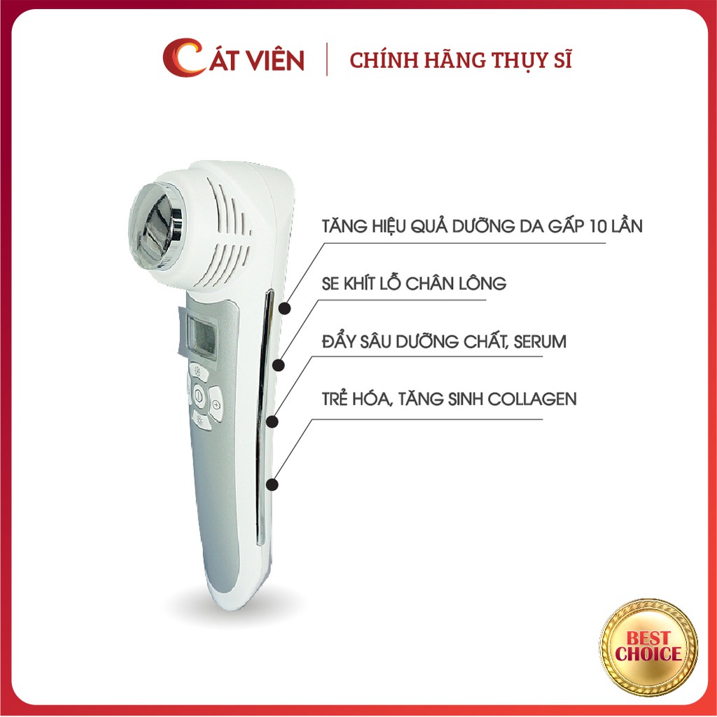 Búa điện di nóng lạnh ion 3 trong 1 chăm sóc trẻ hóa da, se khít lỗ chân lông, mờ thâm sạm - cam kết hàng chính hãng