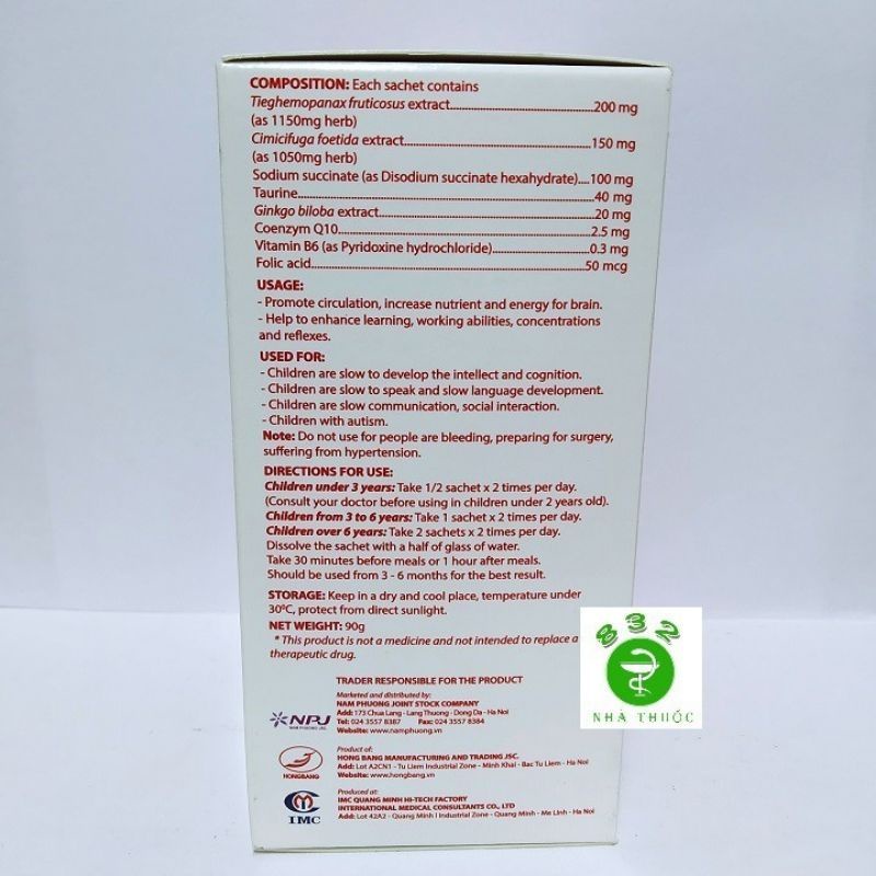 Vương Não Khang Tặng 1 Hộp tặng 1 bịch khẩu trang.