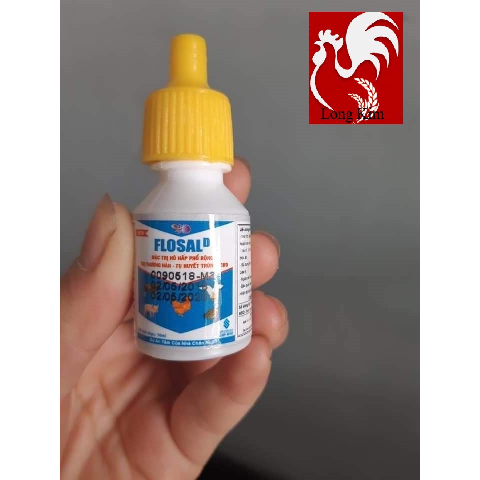 [Mã PET50 giảm 10% - tối đa 50K đơn 250K] Flosal D chai 10ml Gà khò khè, xỗ mũi, viêm phổi, thương hàn, CRD, tiêu chảy