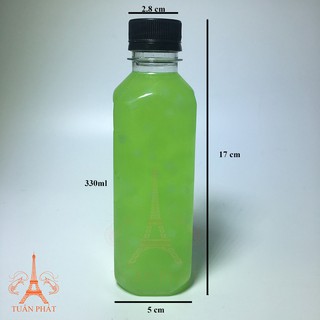 Chai nhựa vuông trong 350ml 10c