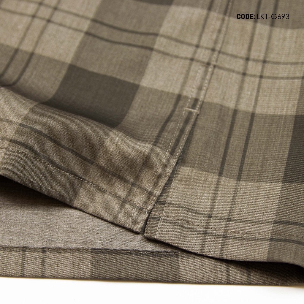 Áo Sơ Mi Nam Dài Tay Sọc Caro Bamboo Vĩnh Tiến Form Regular Vạt Ngang 475 - G693