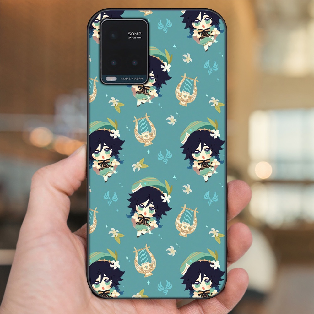 Ốp lưng Vivo Y21s, Y33s viền đen in hình Venti Genshin Impact