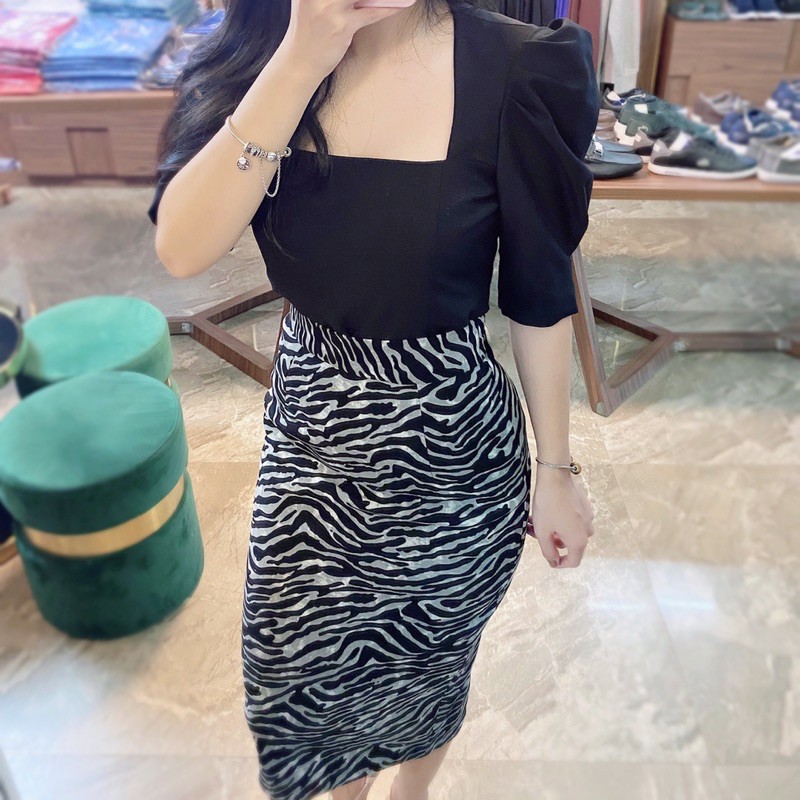 ( Ảnh thật ) CV1111 Chân váy vằn xẻ sau | BigBuy360 - bigbuy360.vn