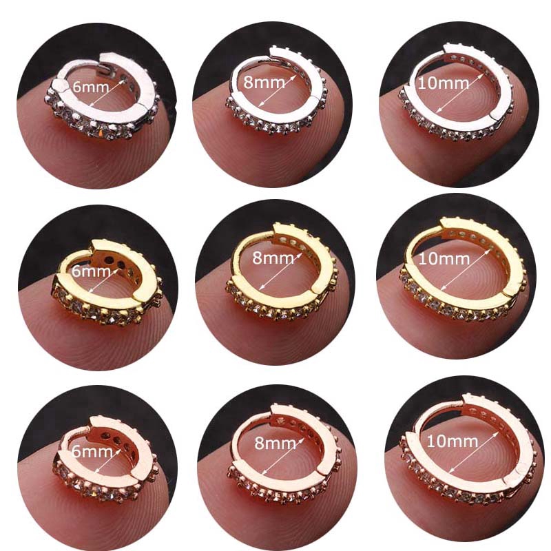 Khuyên tai đồng hình tròn 6-10mm cá tính