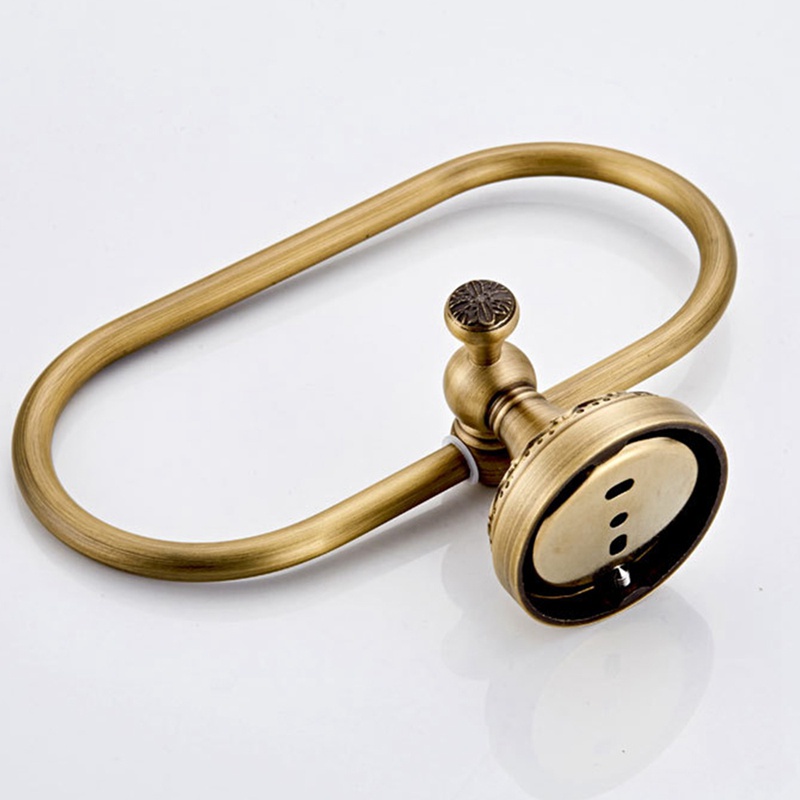Giá Đỡ Khăn Lau Tay Bằng Đồng Thau Hình Oval Chạm Khắc Tinh Xảo Cho Nhà Bếp Nhà Tắm