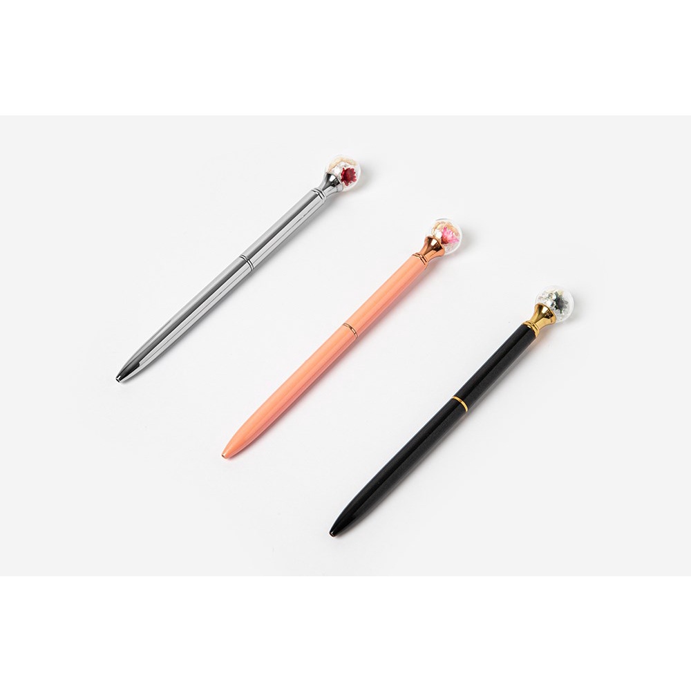 Bút Bi ARTBOX Màu Hồng Gold Gắn Hoa Thủy Tinh Trang Trí