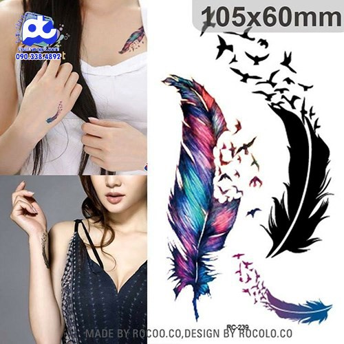 Hình Xăm Dán Tattoo Lông Vũ