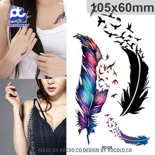 Hình xăm dán tattoo lông vũ