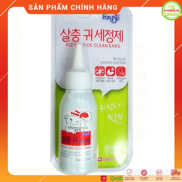 Forcans nước rửa sát trùng lỗ tai chó mèo ⚜ FREESHIP ⚜ Flea &amp; Tick Clean Ears 80ml ngừa rận ký sinh trùng gây viêm tai