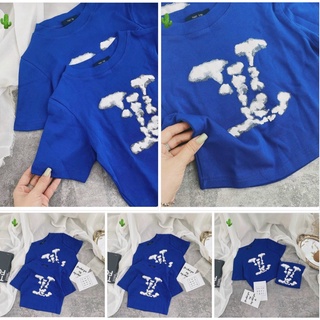 ÁO THUN CROPTOP CHỮ VL MỚI XANH COBAN VẢI BORIP PC