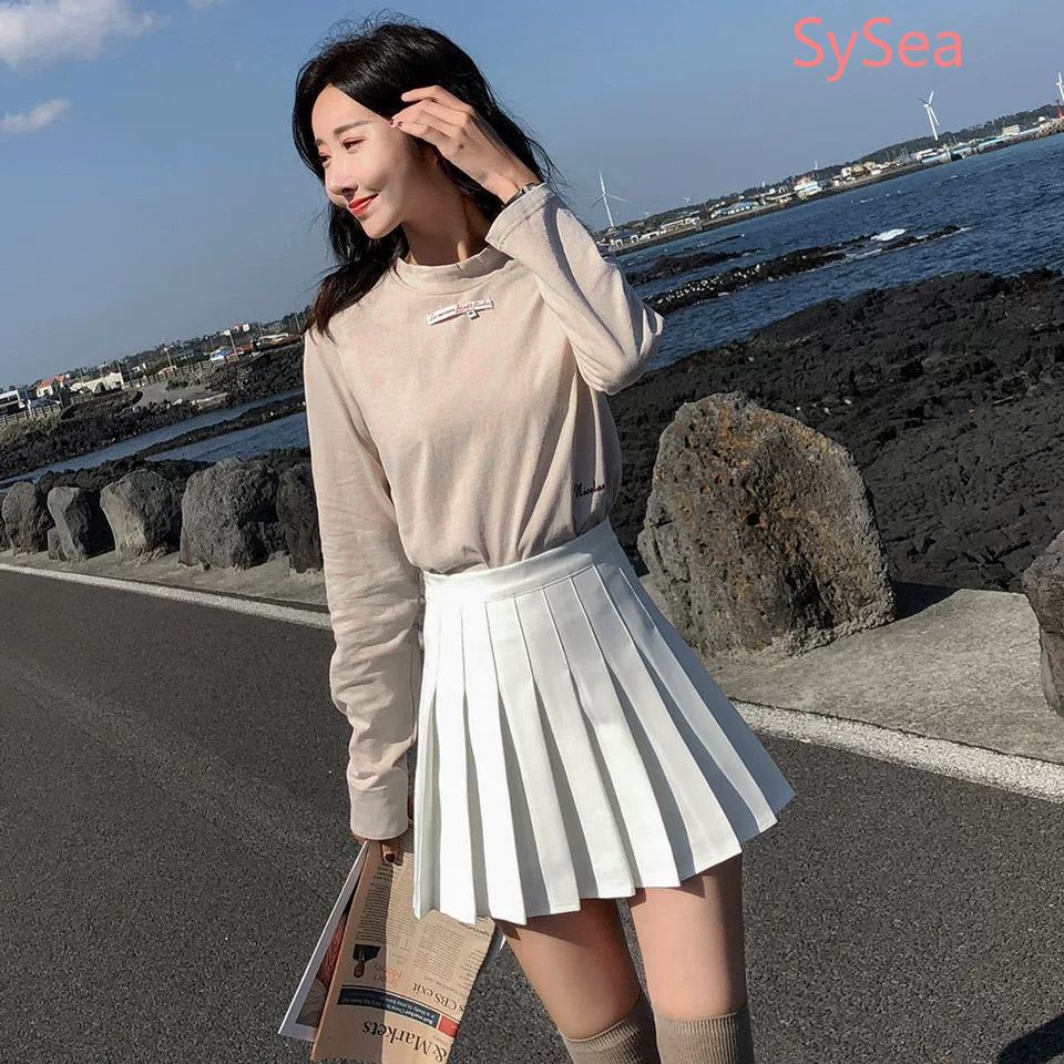 Chân Váy Xếp Ly Lưng Cao Phong Cách Hàn Quốc Xinh Xắn Cho Nữ