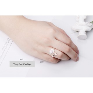 Nhẫn bạc 925 N01 hình hoa mai năm cánh giá rẻ