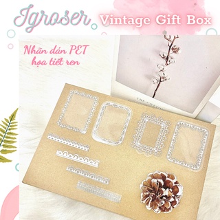 ⚡ Nhãn dán trang trí sổ PET họa tiết ren 68