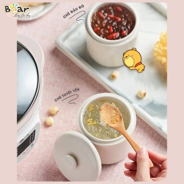 Nồi nấu chậm cho bé Bear 1,6L SUBE002, nồi nấu cháo chậm đa năng cho trẻ - Monnie Kids