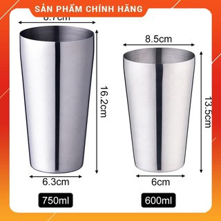 Shaker 2 cốc úp ngược Inox - Shaker 2 mảnh - Dụng cụ lắc đồ uống - Thiết bị máy móc pha chế