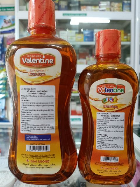 Nước súc miệng Valentine kiddy 250ml & Valentine 500ml