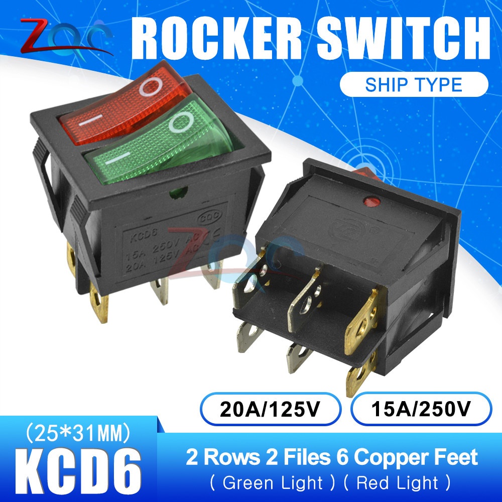 Công tắc Bật/ Tắt 2 3 vị trí 6 Pin 4pin 15a/ 250v Ac Kcd6 nhiều loại tùy chọn