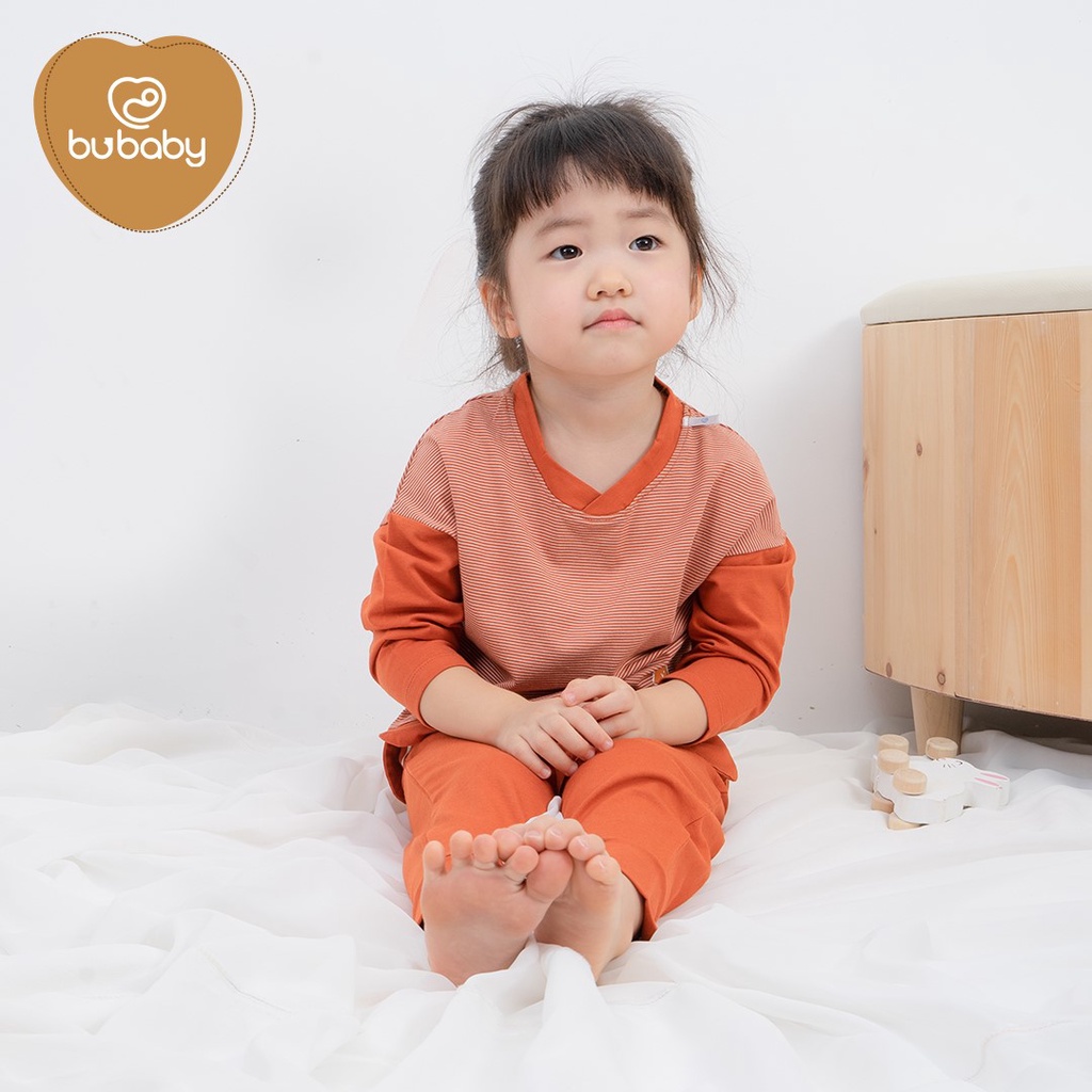 Bộ quần áo dài tay Bamboo cotton Bu, Bubaby  cho bé 6m - 4Y