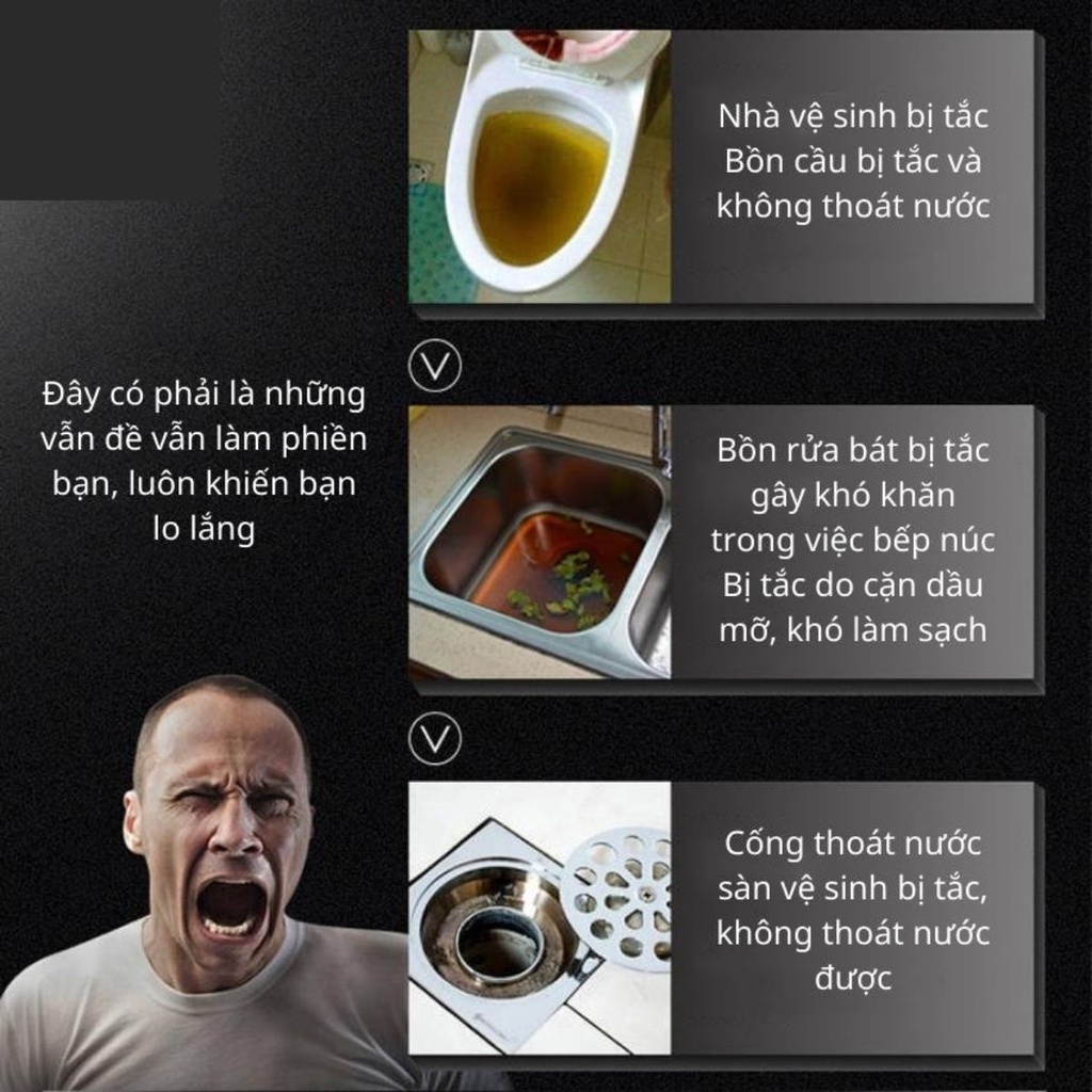 Hộp Thông Cống Thông Bồn Cầu Chống Tắc Nghẽn Rửa Sạch Thức Ăn Thừa Tiêu Diệt Vi Khuẩn Hạn Chế Mùi Hôi Siêu Nhanh Angola