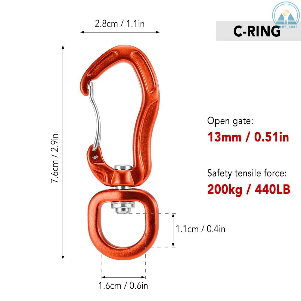 Móc khóa carabiner xoay 360 độ treo đồ đa năng