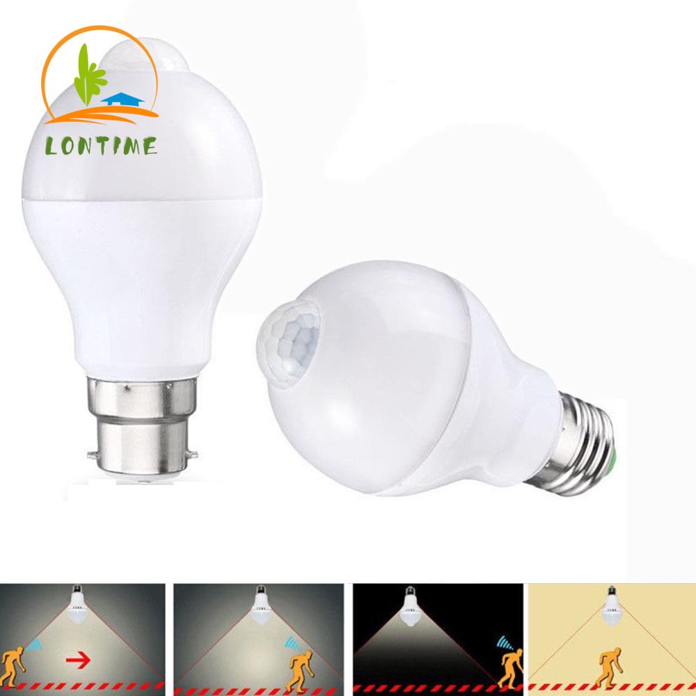 Bóng Đèn Led Thông Minh E27 / B22 Ac 85-265v 10w Cảm Biến Chuyển Động Hồng Ngoại Nhiều Màu