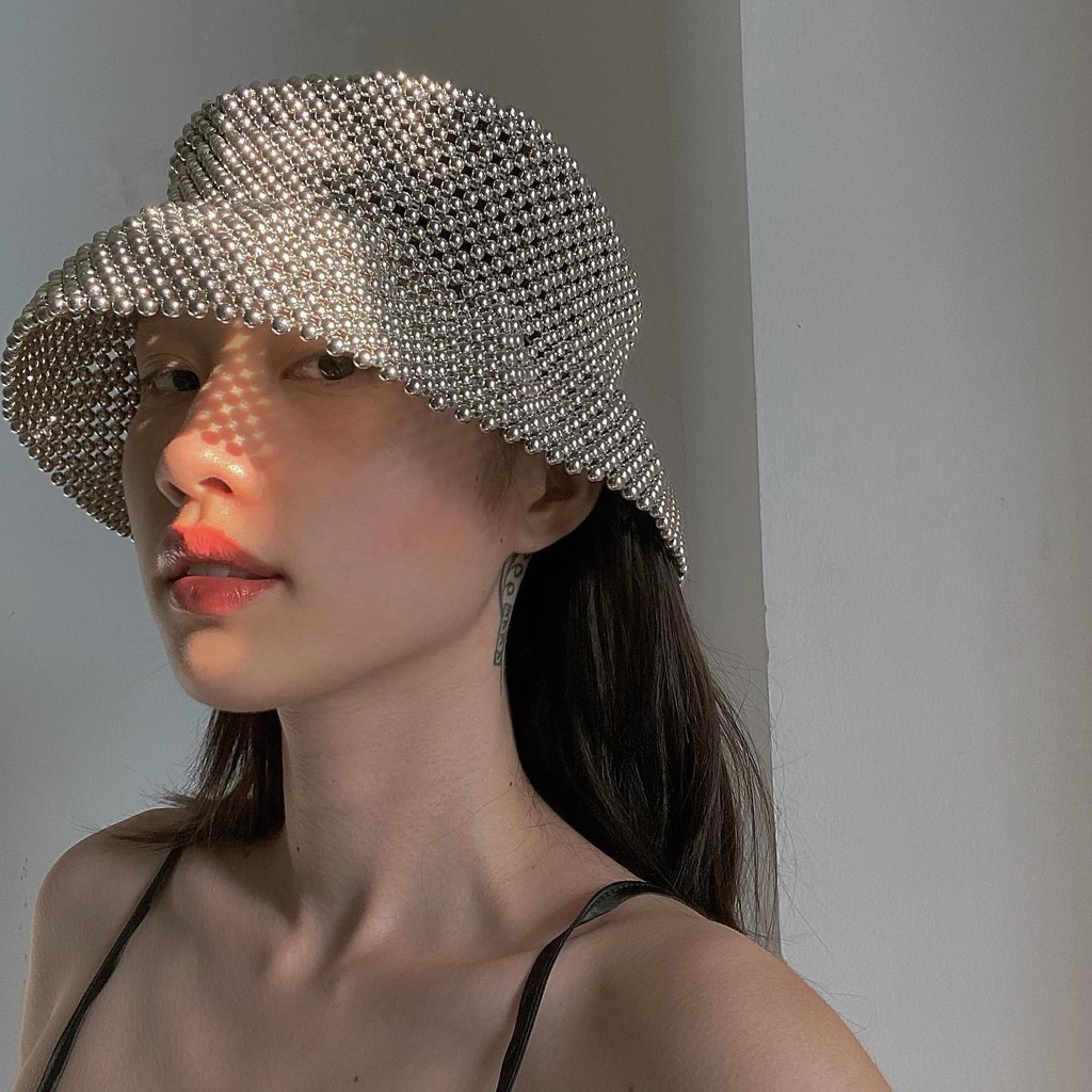 Lily Sliver Set | Combo Túi Mini Box Kèm Mũ Metalic Phong Cách Hàn Quốc