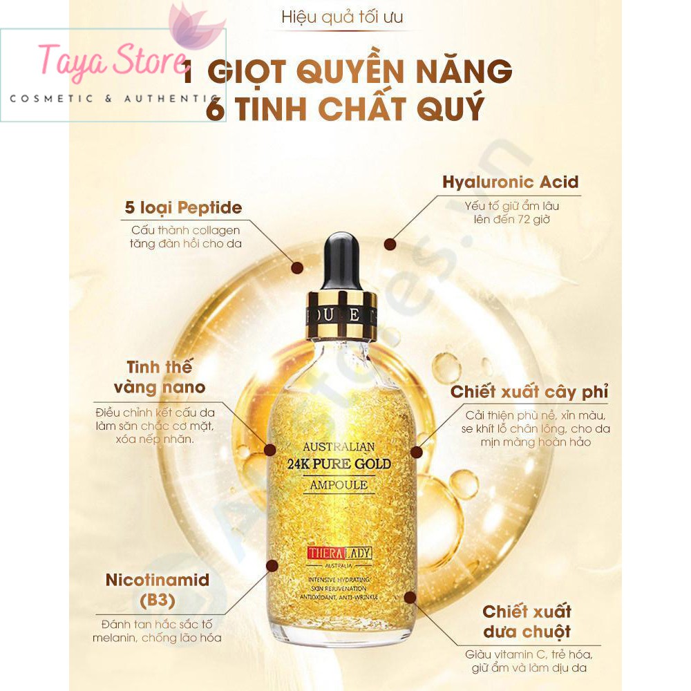 Serum dưỡng da Vàng 24k Pure Gold Ampoule Thera Lady 100ml Úc