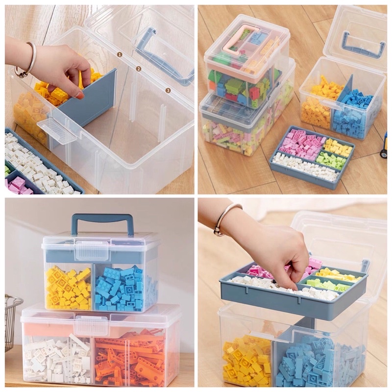 Hộp nhựa đựng chi tiết Lego nhiều ngăn