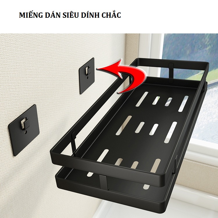 Kệ nhà bếp ADERO đựng gia vị đa năng không cần khoan đục hình chữ nhật dài 35cm AD63