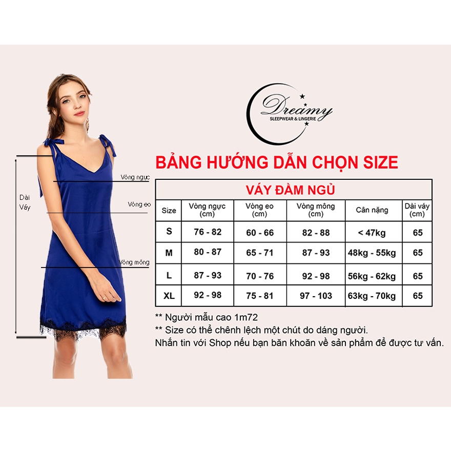 Đầm ngủ hai dây, đầm mặc nhà lụa mềm mịn, đồ ngủ nữ , đồ ngủ 2 dây mùa hè siêu mát dáng suông vai cột nơ DREAMY VS18
