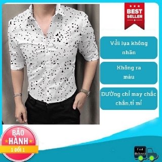 Áo Sơ mi nam Sơ mi nam họa tiết chấm bi cao cấp
