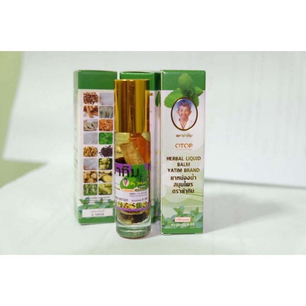 Dầu Nóng Thảo Dược OTOP Thailand - Dầu lăn 22 Vị Thảo Dược Herbal Liquid Balm Puya Brand Thái Lan 8mL