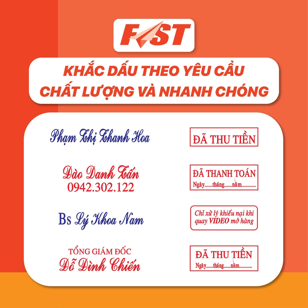 [Nowship] Khắc Con Dấu Tên Rõ Đẹp, Mộc Tên, Dấu Vuông 1-2 Dòng Theo Yêu Cầu, Shiny S222, TDstamp T214