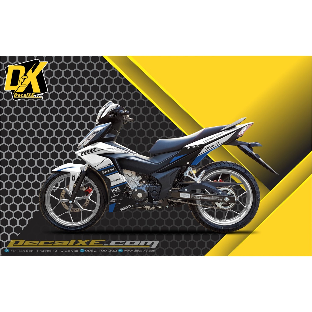 Tem rời dán xe WINNER V1 | Chất Liệu Decal Cao Cấp Chống Nước, Bền Màu, Cắt Khuôn Sẵn Dễ Dán | WINNERV1-TK005
