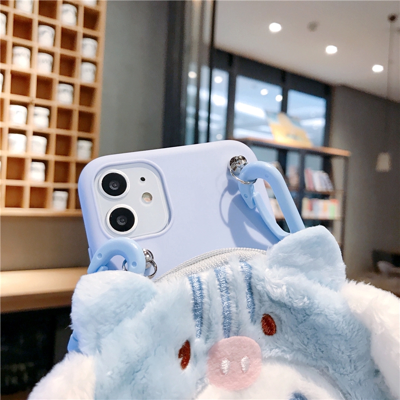 Ốp điện thoại tích hợp ví hình chú cún Melody Cinnamoroll 3D dễ thương cho iPhone 13 12 11 Pro XS Max XR X 7 8 kèm dây đeo