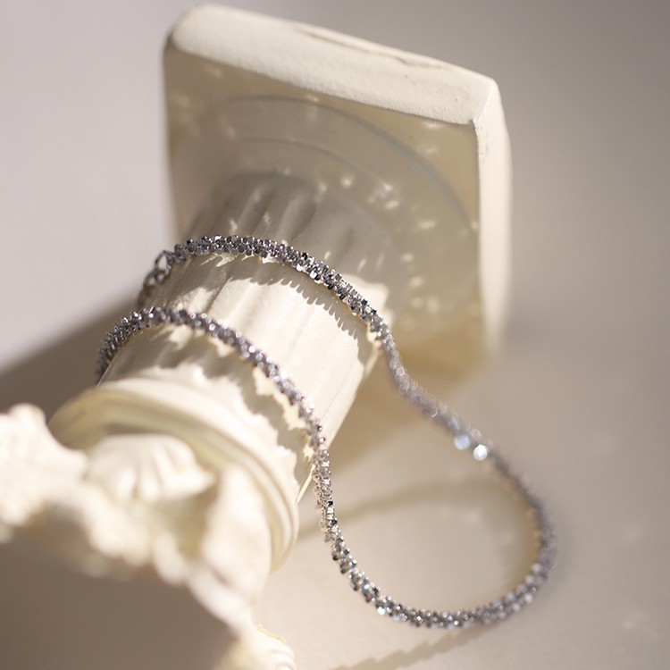 Lắc tay vòng tay nữ bạc s925 dây tròn xoắn lấp lánh Cá jewelry LTB4
