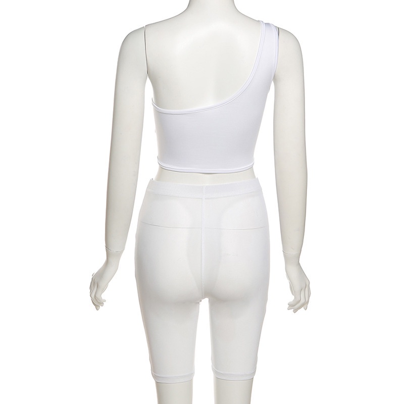 Set Áo Tank Top + Quần Short Lưng Cao Phối Ren Hoa Thiết Kế Quyến Rũ Cho Phái Nữ