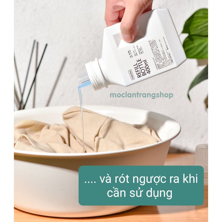 Chai đựng nước giặt nước xả vải có vòi rót chống tràn, bình lọ chiết đựng nước lau nhà dung dịch nước đa năng nắp xoáy