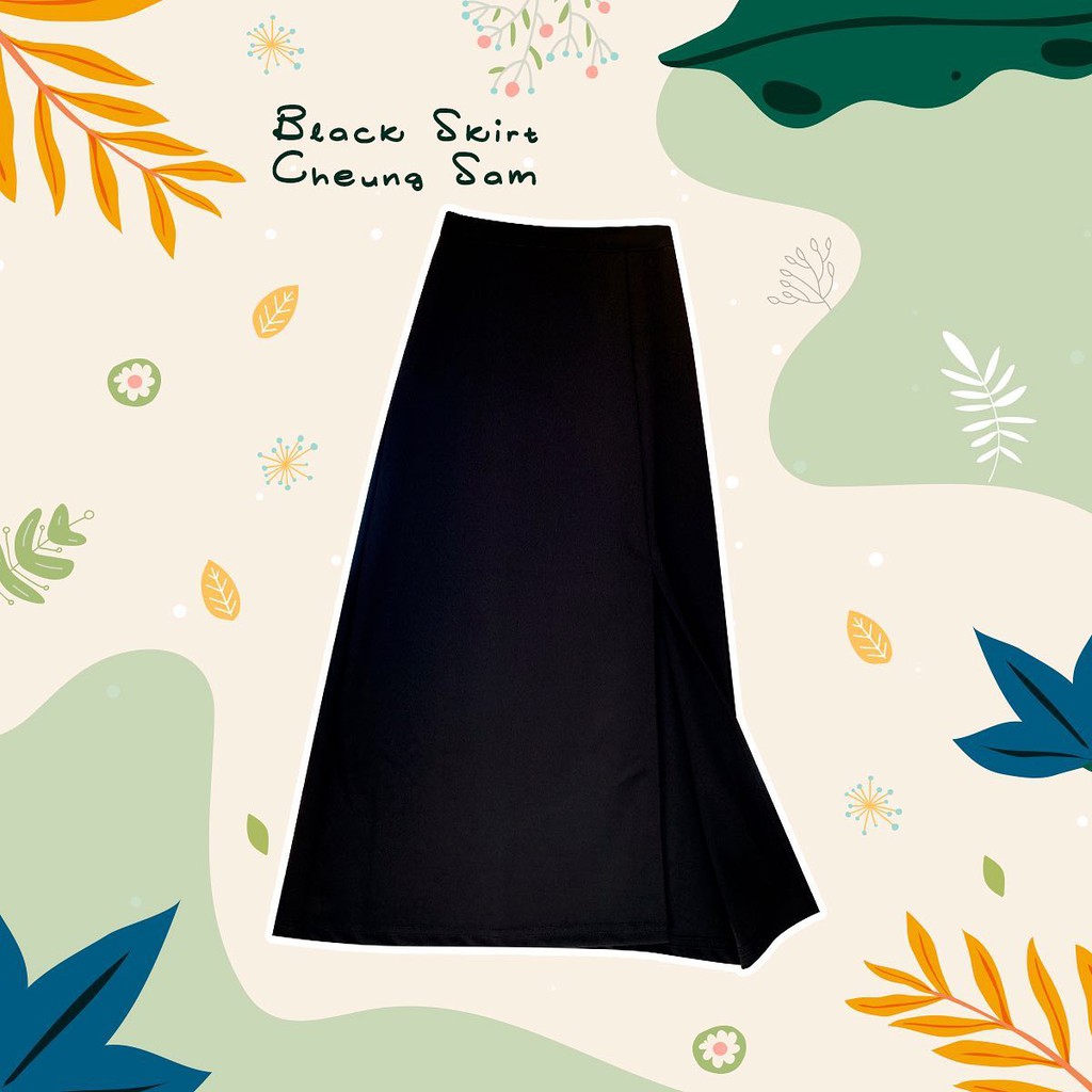 [CHÂN VÁY-có ảnh feedback] Váy đen dáng ôm xẻ tà Cheungsam Skirt